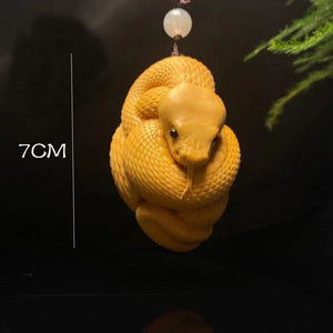 Thuja Sculptures And Figurines Hand Carved Wood Carving Snake Statue Car Hanging Home Decoration Ornaments Pendant acacuss