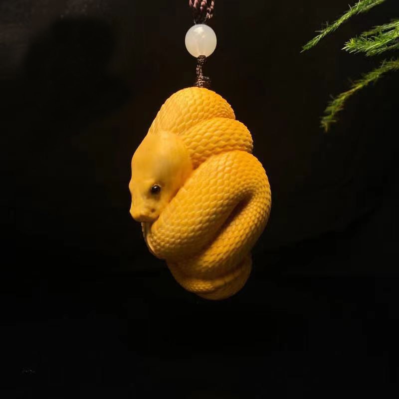 Thuja Sculptures And Figurines Hand Carved Wood Carving Snake Statue Car Hanging Home Decoration Ornaments Pendant acacuss