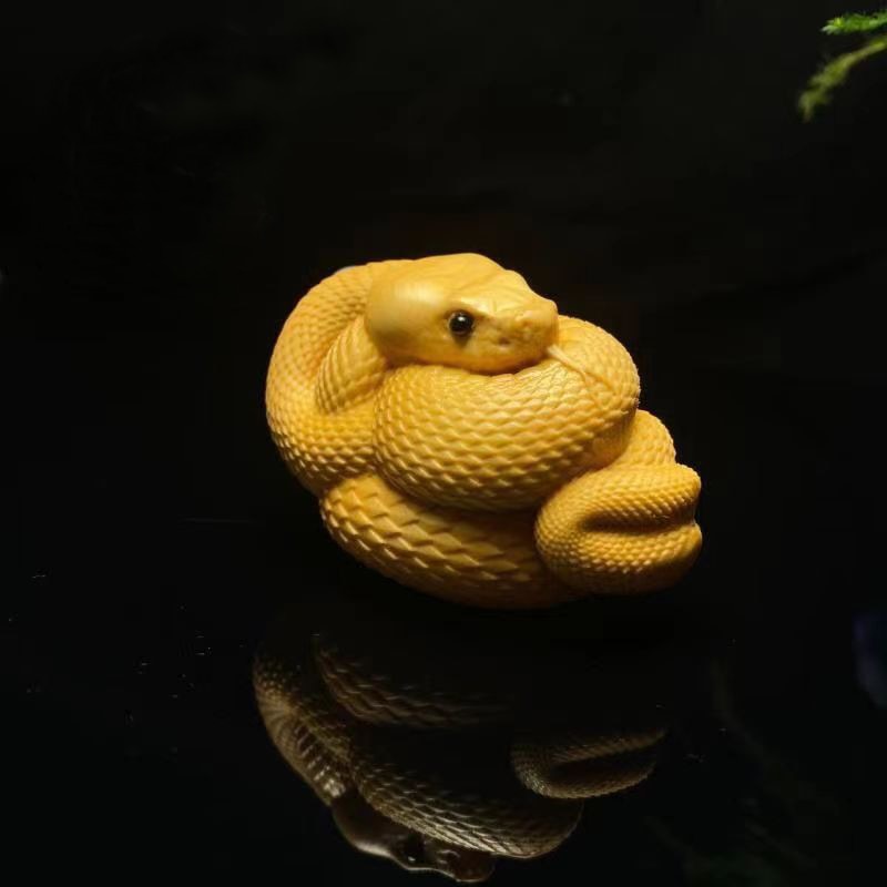 Thuja Sculptures And Figurines Hand Carved Wood Carving Snake Statue Car Hanging Home Decoration Ornaments Pendant acacuss