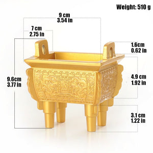 Tibetan Incense Stick Burner Gold Tripod Alloy Buddhist Indoor Desktop Decoration Tantric Meditation Temples Aromatherapy Stove acacuss