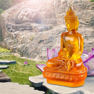 Tibetan Medicine Buddha Statue Figurines &amp; Miniatures Thai Sitting Buddha Statue For Healing Translucen home decor Dropshiping acacuss