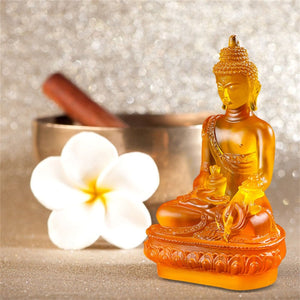 Tibetan Medicine Buddha Statue Figurines &amp; Miniatures Thai Sitting Buddha Statue For Healing Translucen home decor Dropshiping acacuss