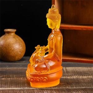 Tibetan Medicine Buddha Statue Figurines &amp; Miniatures Thai Sitting Buddha Statue For Healing Translucen home decor Dropshiping acacuss