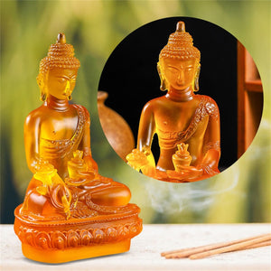 Tibetan Medicine Buddha Statue Figurines &amp; Miniatures Thai Sitting Buddha Statue For Healing Translucen home decor Dropshiping acacuss