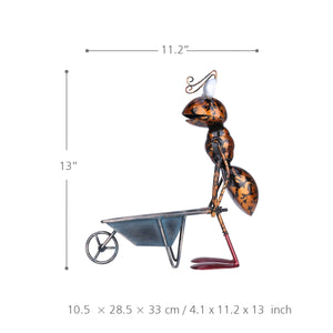 Tooarts 13inch Ant garden decor Iron garden decoration outdoor With Removable Bucket Succulent Flower Pot Trinket Storage acacuss
