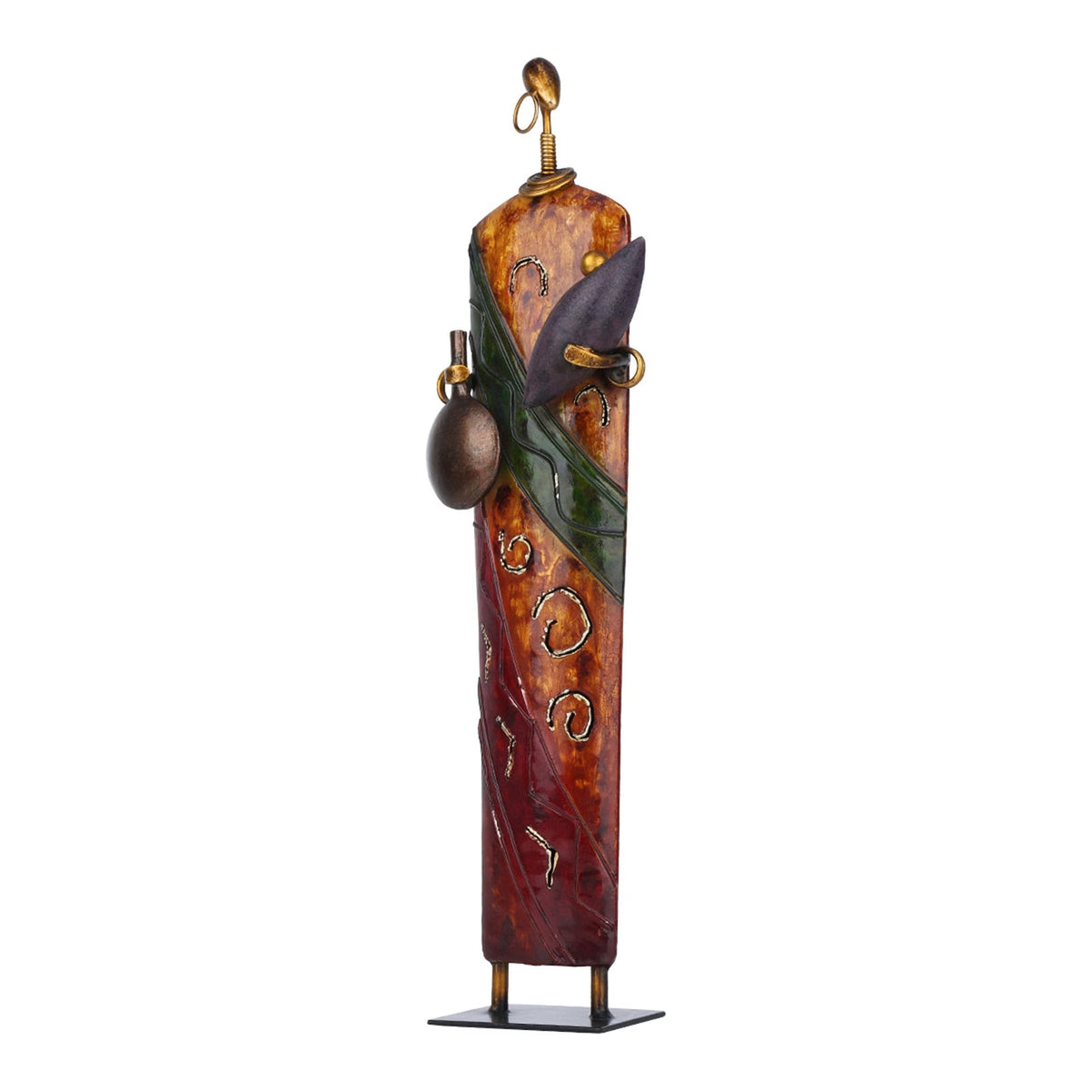 Tooarts African Figurine Sculpture Iron Ornament Tribal Culture Collectiing Artworks Vintage Home Decoration acacuss