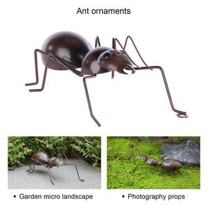 Tooarts Ant Ornaments Iron Animals Home Ornament Mini Animal Garden Micro Landscape Photography Props acacuss