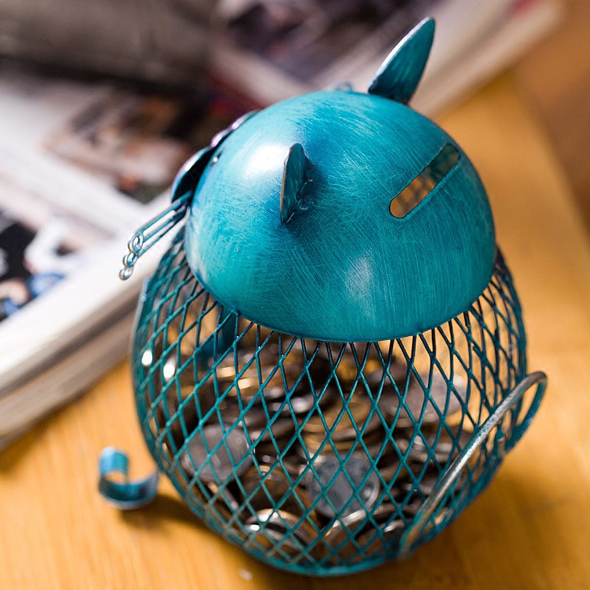 Tooarts Cat Money Box Coin Box Piggy Bank Animal Ornament Creative Art Handcrafts Interior Home Decoration Iron Sculpture Gifts acacuss