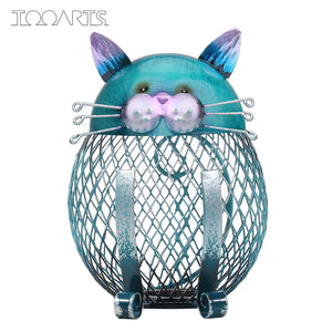 Tooarts Cat Money Box Coin Box Piggy Bank Animal Ornament Creative Art Handcrafts Interior Home Decoration Iron Sculpture Gifts acacuss