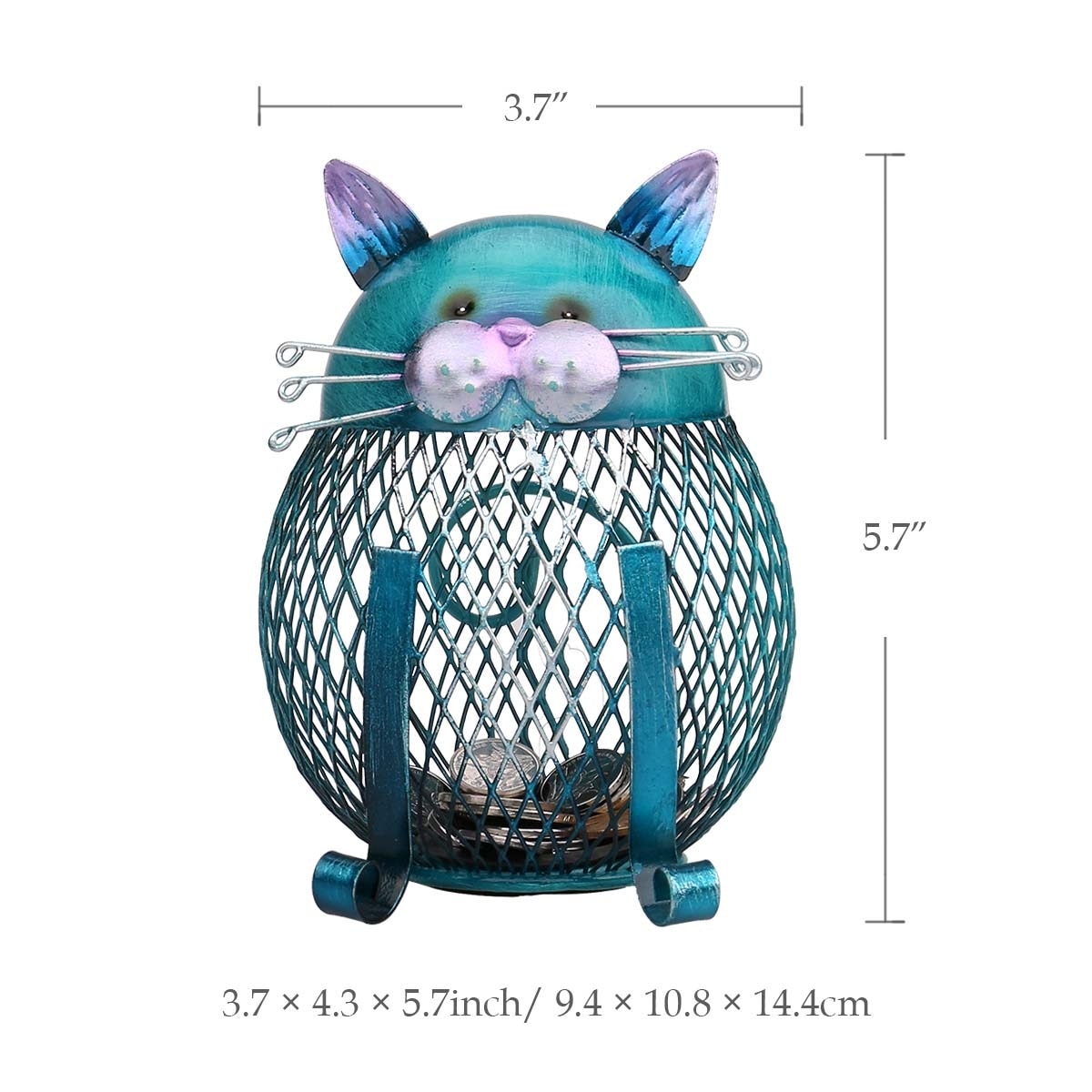 Tooarts Cat Money Box Coin Box Piggy Bank Animal Ornament Creative Art Handcrafts Interior Home Decoration Iron Sculpture Gifts acacuss