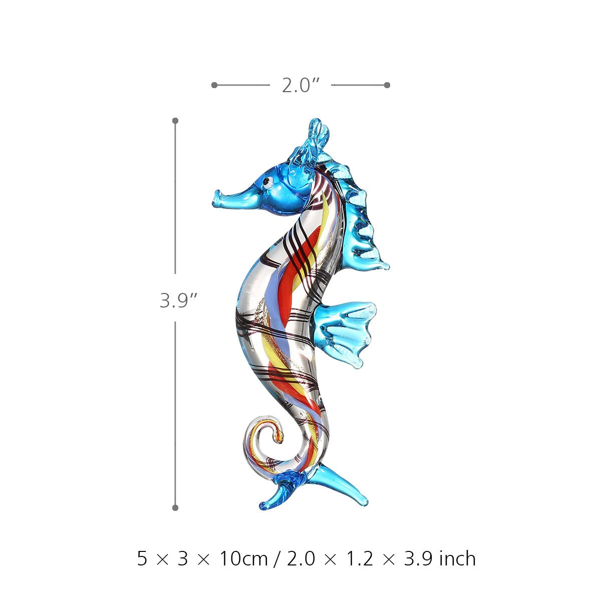 Tooarts Cat and Goldfish Gift Glass Ornament Animal Figurine Handblown Home Decor cat figurine home decoration accessories acacuss