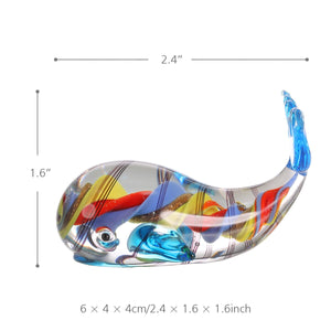 Tooarts Cat and Goldfish Gift Glass Ornament Animal Figurine Handblown Home Decor cat figurine home decoration accessories acacuss