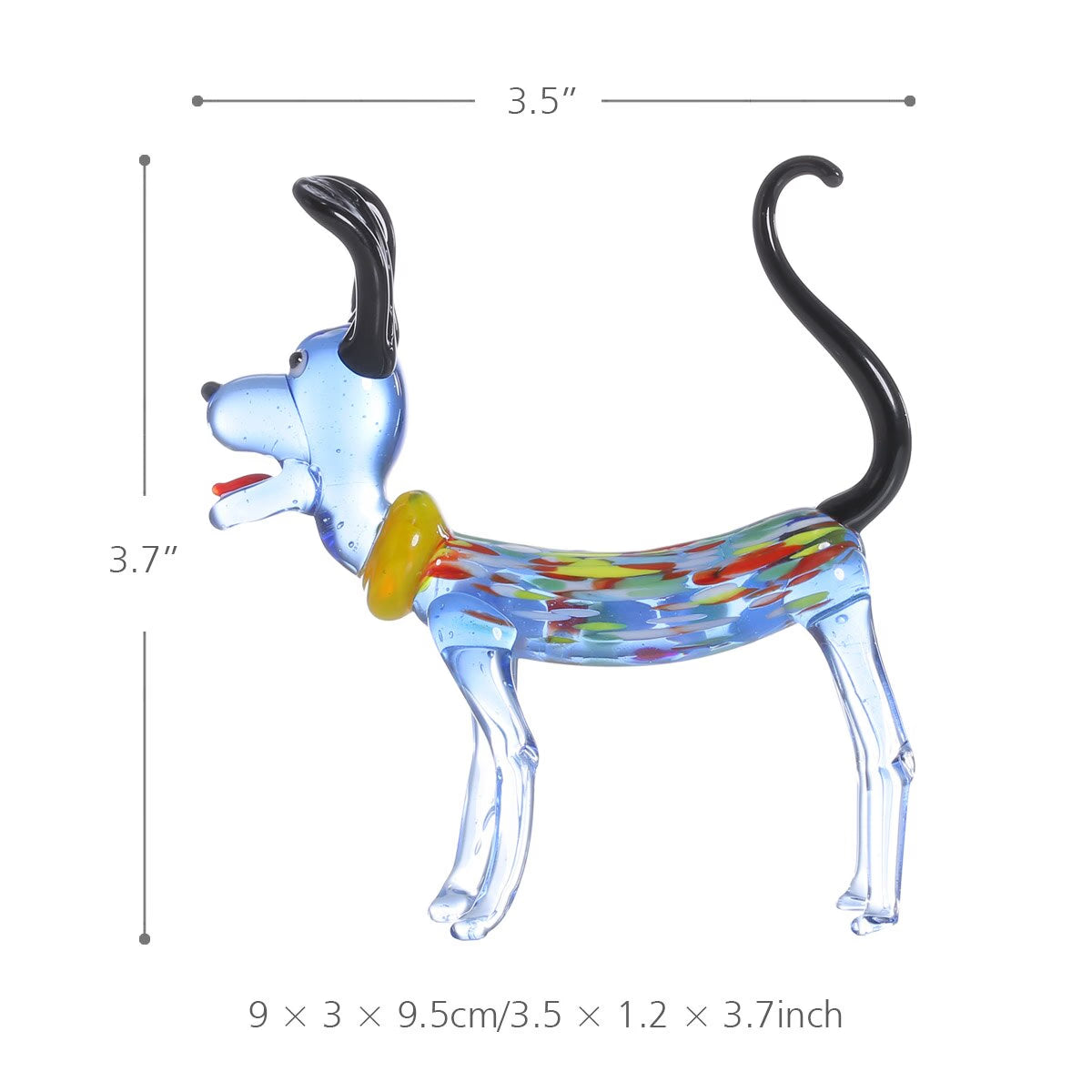 Tooarts Cat and Goldfish Gift Glass Ornament Animal Figurine Handblown Home Decor cat figurine home decoration accessories acacuss