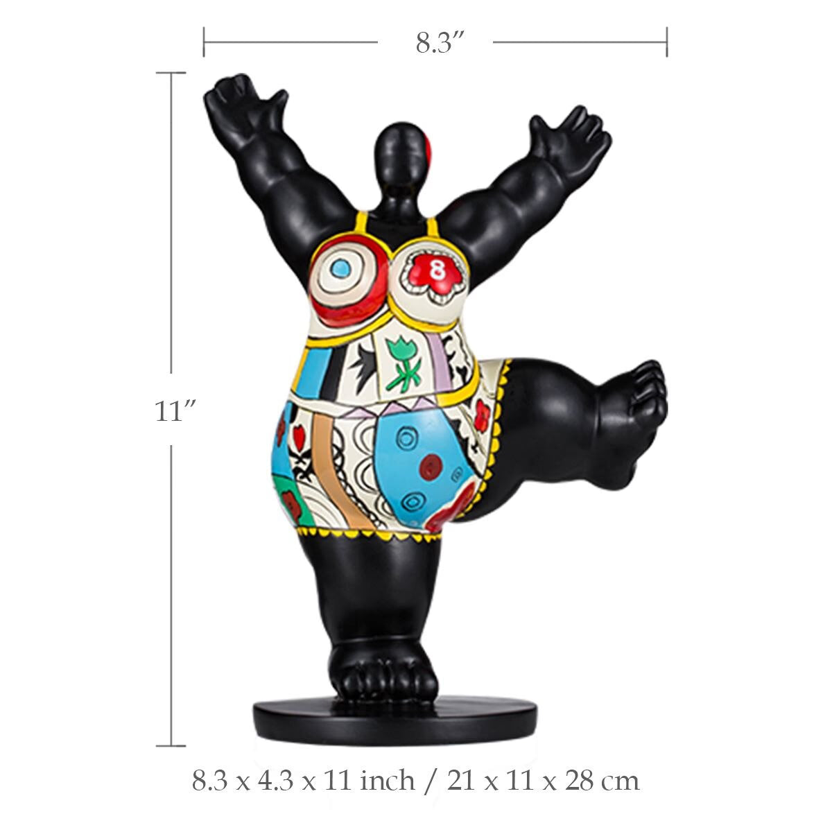 Tooarts Gym Fat Woman Figurine Resin Figurine Exaggerative Modeling Ornament Craft Gift Home Decoration acacuss