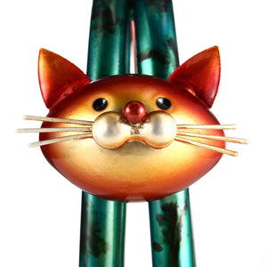 Tooarts Metal Figurine Cat Sculpture Carved Iron Home Furnishing Articles Artwork Home Decoration Abstract Crafts Ornament Gift acacuss