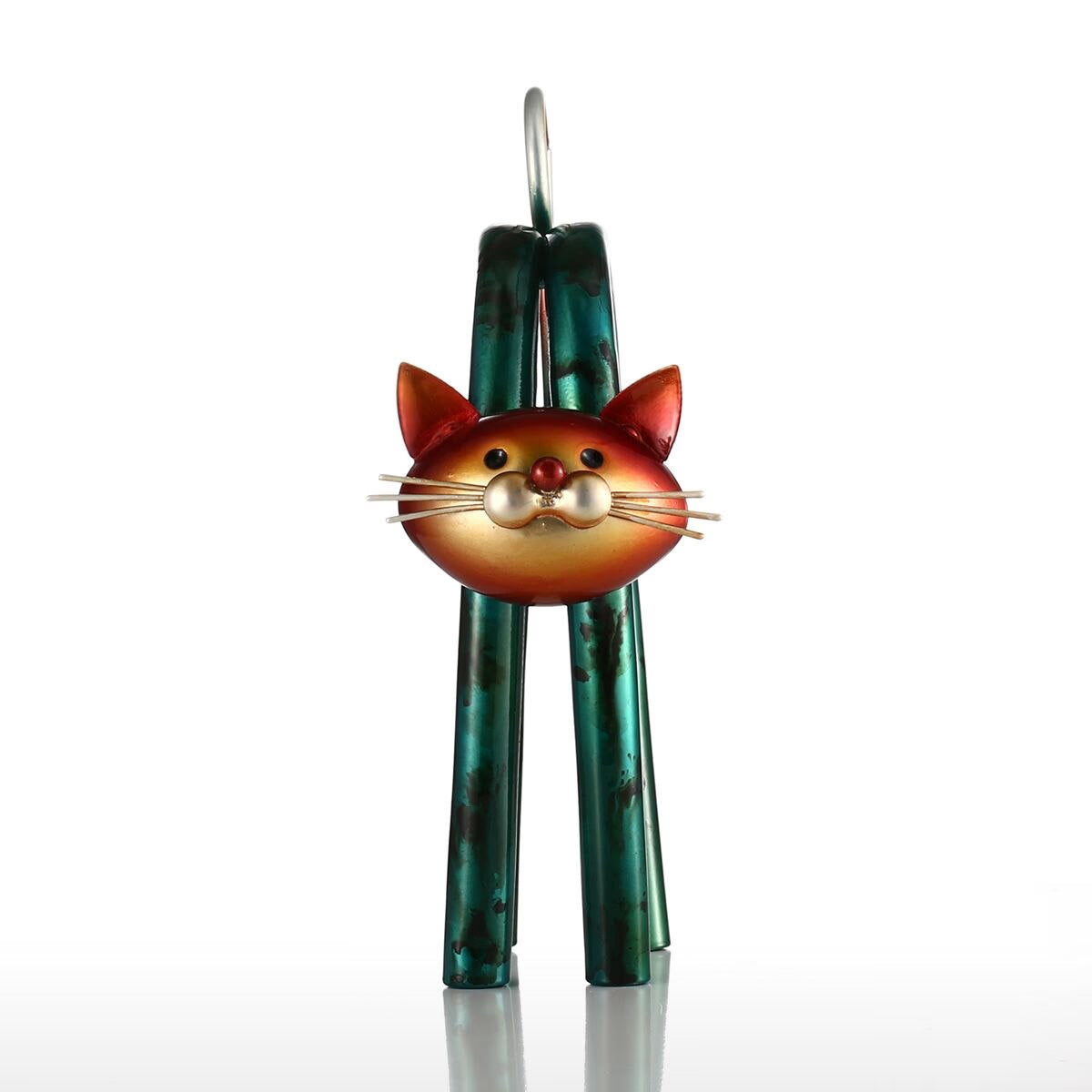 Tooarts Metal Figurine Cat Sculpture Carved Iron Home Furnishing Articles Artwork Home Decoration Abstract Crafts Ornament Gift acacuss