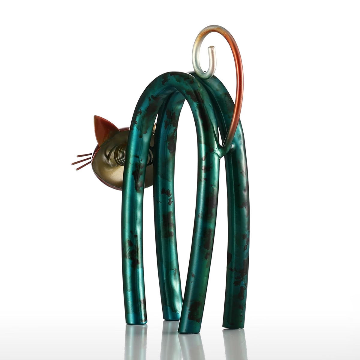 Tooarts Metal Figurine Cat Sculpture Carved Iron Home Furnishing Articles Artwork Home Decoration Abstract Crafts Ornament Gift acacuss