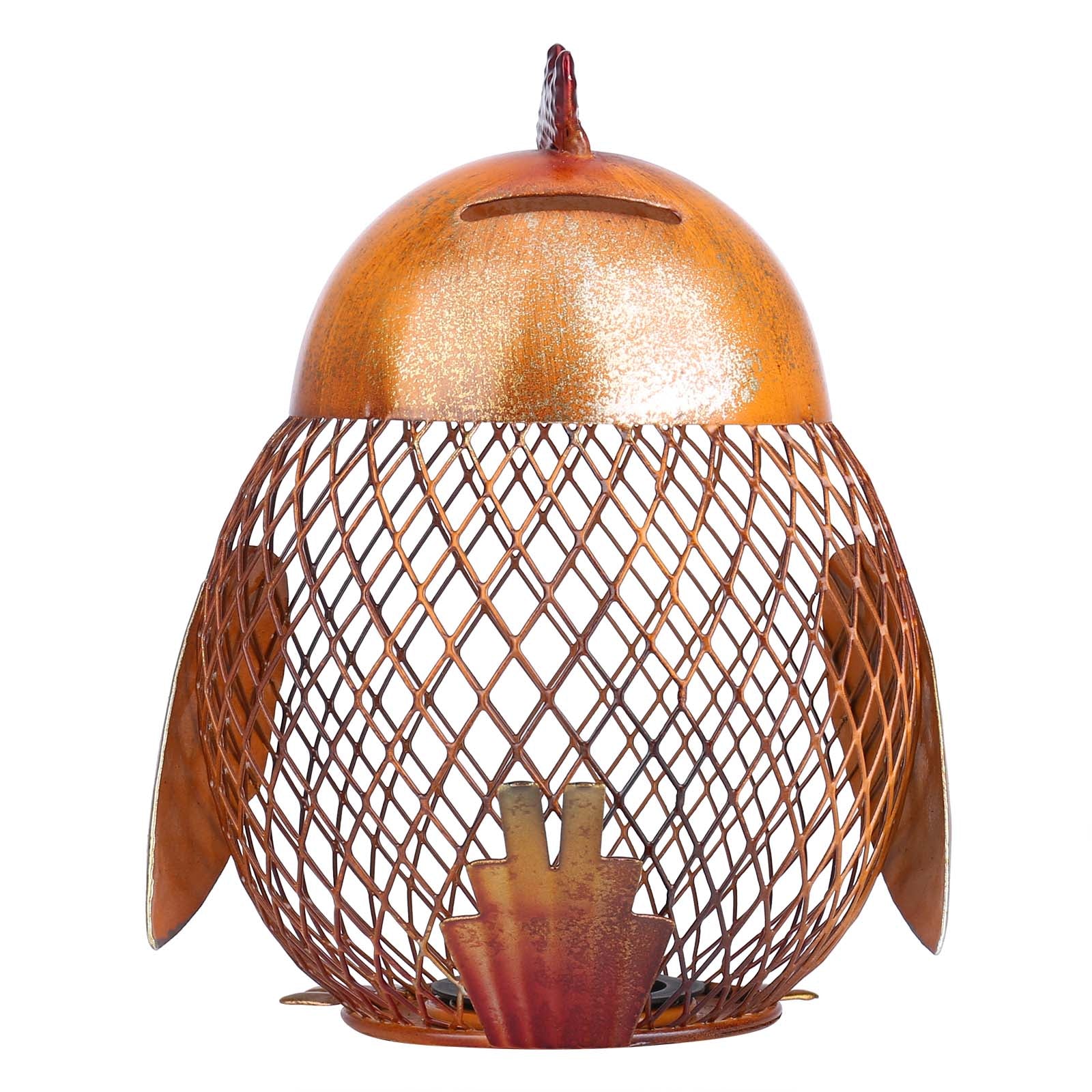 Tooarts Owl-shaped Metal Sculpture Mesh Wine Bottle Holder Bottle Cork Container Iron Art Practical Decoration Creative Craft acacuss