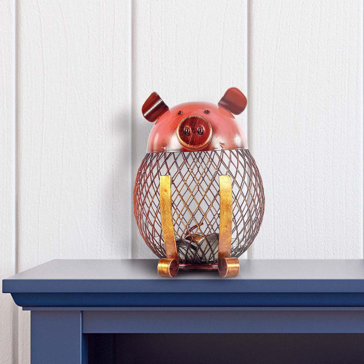Tooarts Owl-shaped Metal Sculpture Mesh Wine Bottle Holder Bottle Cork Container Iron Art Practical Decoration Creative Craft acacuss