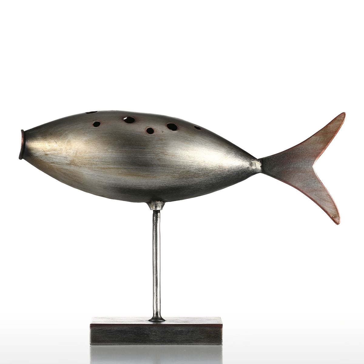 Tooarts Submarine Fish Figurine 3 Style Metal Figurine Post Modern Sculpture Art Fish Craft Gift Home Decoration Accessories acacuss
