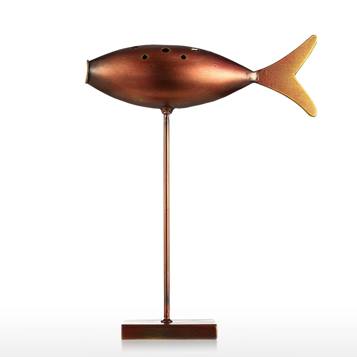 Tooarts Submarine Fish Figurine 3 Style Metal Figurine Post Modern Sculpture Art Fish Craft Gift Home Decoration Accessories acacuss