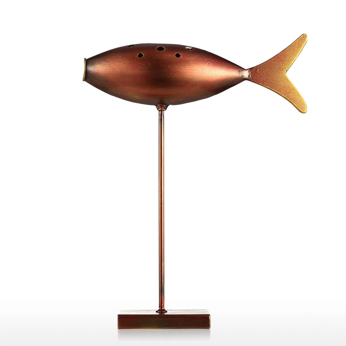Tooarts Submarine Fish Figurine 3 Style Metal Figurine Post Modern Sculpture Art Fish Craft Gift Home Decoration Accessories acacuss