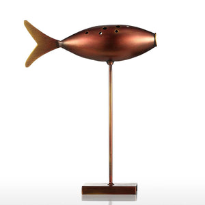 Tooarts Submarine Fish Figurine 3 Style Metal Figurine Post Modern Sculpture Art Fish Craft Gift Home Decoration Accessories acacuss
