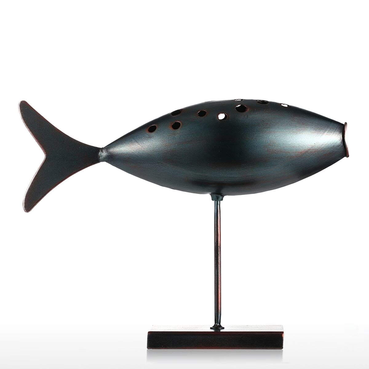 Tooarts Submarine Fish Figurine 3 Style Metal Figurine Post Modern Sculpture Art Fish Craft Gift Home Decoration Accessories acacuss