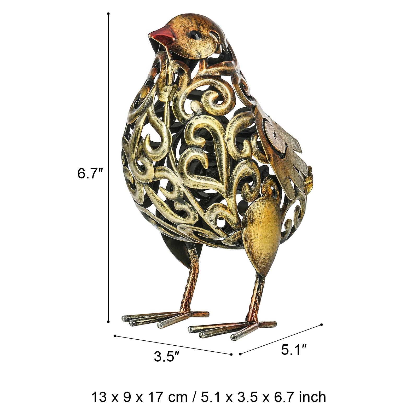 Tooarts Tomfeel Carved Iron Hen Metal Sculpture Iron Animal Sculpture Artwork Garden Furnishing Home Ornament home garden acacuss