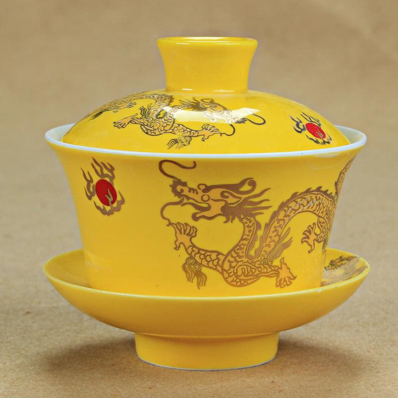 Traditional Chinese Gaiwan Hand Painted Ceramics Chinese Kung Fu Tea Set Tea Tureen Teapot for Travel Teaware Drinkware Decor acacuss