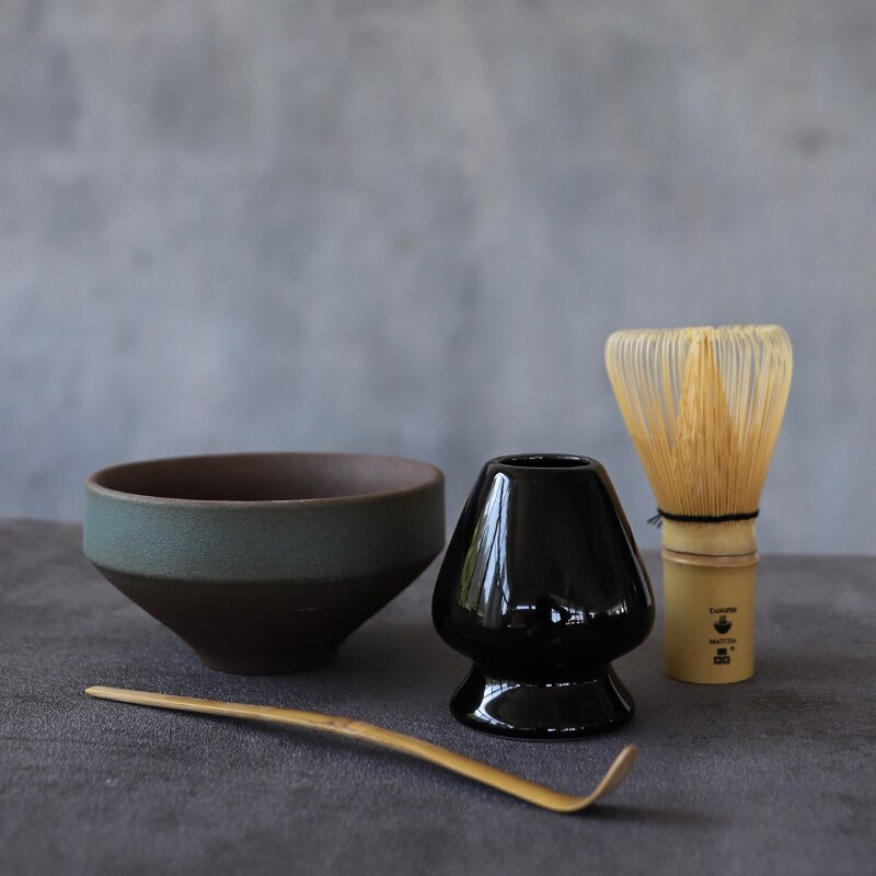 Traditional matcha sets natural bamboo matcha whisk ceremic matcha bowl whisk holder japanese tea sets acacuss