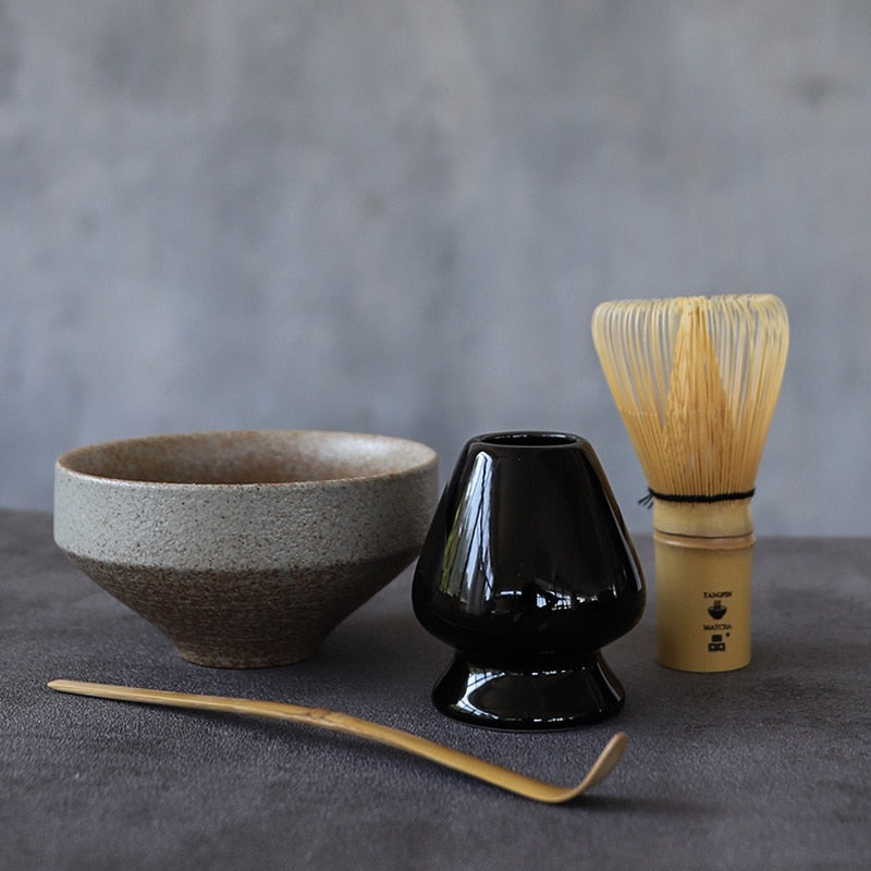 Traditional matcha sets natural bamboo matcha whisk ceremic matcha bowl whisk holder japanese tea sets acacuss