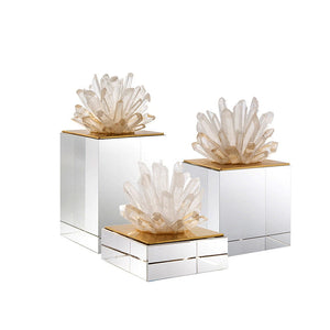 Transparent Natural Crystal Stone Ornament Diamond Crystal Flower Handcraft Sculpture Desktop Decoration Accessories Living Room acacuss
