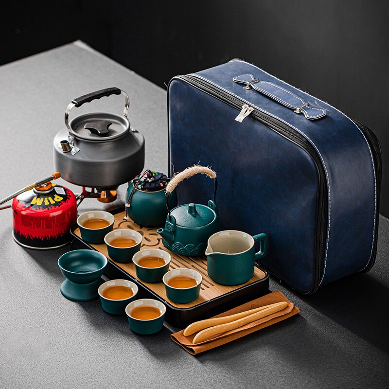 Travel Chinese Tea Set Complete Teapot Gaiwan Ceremony Serving Kung Fu Ceramic Tea Cup Set Infuser Gift Taza De Te Drinkware acacuss