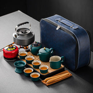 Travel Chinese Tea Set Complete Teapot Gaiwan Ceremony Serving Kung Fu Ceramic Tea Cup Set Infuser Gift Taza De Te Drinkware acacuss