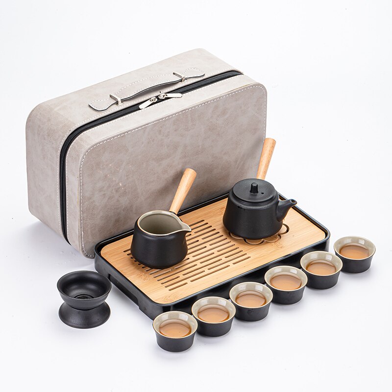 Travel Chinese Tea Set Complete Teapot Gaiwan Ceremony Serving Kung Fu Ceramic Tea Cup Set Infuser Gift Taza De Te Drinkware acacuss
