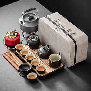 Travel Chinese Tea Set Complete Teapot Gaiwan Ceremony Serving Kung Fu Ceramic Tea Cup Set Infuser Gift Taza De Te Drinkware acacuss