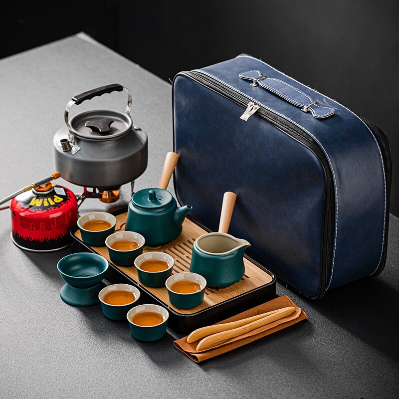 Travel Chinese Tea Set Complete Teapot Gaiwan Ceremony Serving Kung Fu Ceramic Tea Cup Set Infuser Gift Taza De Te Drinkware acacuss