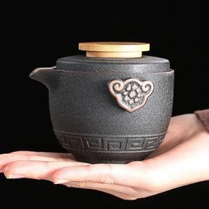 ACACUSS Tea Set of 6 Travel Tea Set Cup Kung Fu TeaSet Ceramic Portable Teapot Porcelain kuai ke tea set - ACACUSS