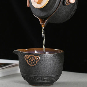 ACACUSS Tea Set of 6 Travel Tea Set Cup Kung Fu TeaSet Ceramic Portable Teapot Porcelain kuai ke tea set - ACACUSS