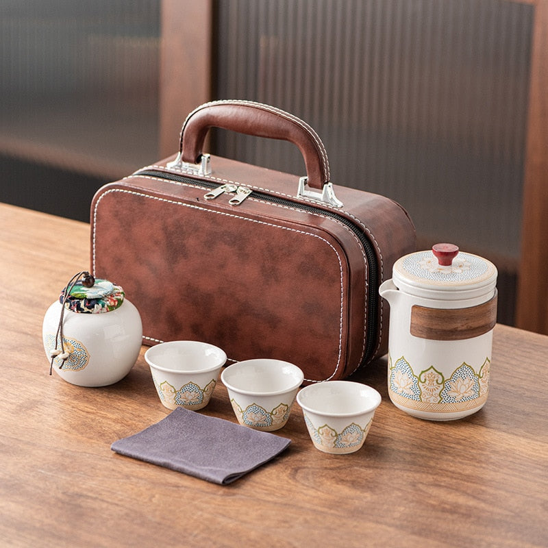 Travel Tea Set Portable Kung Fu Tea Set Wholesale Japanese Outdoor Quick Cup Festival Company Business Gifts acacuss