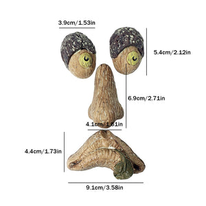 Tree Bark Face Halloween Outdoor Garden Statue Ghost Face Sculpture Decor Horror Tree Demon Decoration Haunted House acacuss