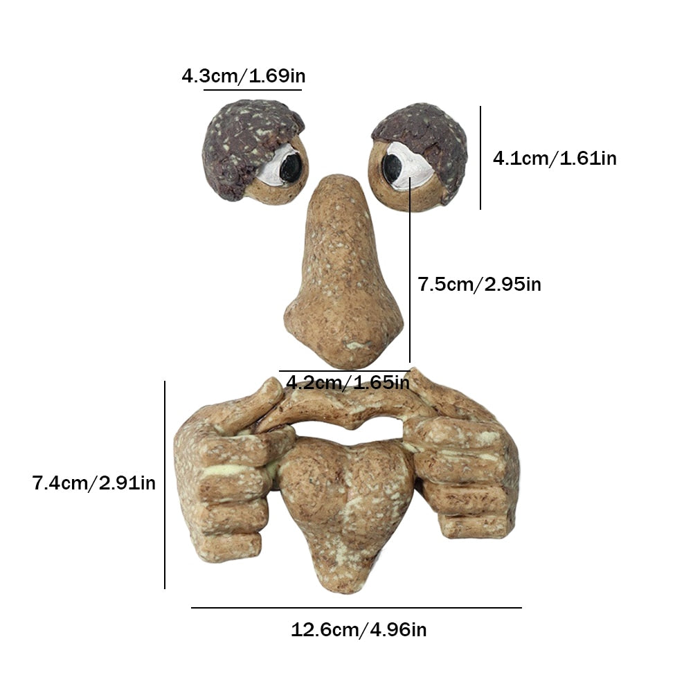 Tree Bark Face Halloween Outdoor Garden Statue Ghost Face Sculpture Decor Horror Tree Demon Decoration Haunted House acacuss