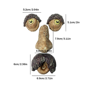 Tree Bark Face Halloween Outdoor Garden Statue Ghost Face Sculpture Decor Horror Tree Demon Decoration Haunted House acacuss