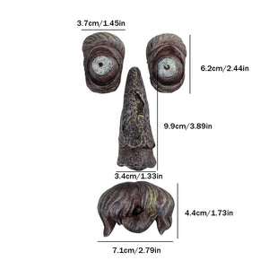 Tree Bark Face Halloween Outdoor Garden Statue Ghost Face Sculpture Decor Horror Tree Demon Decoration Haunted House acacuss