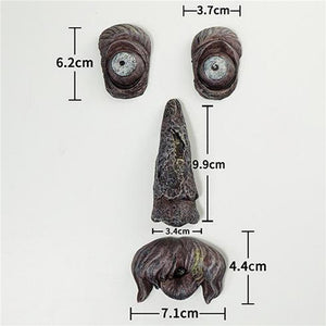 Tree Bark Face Halloween Outdoor Garden Statue Ghost Face Sculpture Decor Horror Tree Demon Decoration Haunted House acacuss