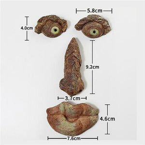 Tree Bark Face Halloween Outdoor Garden Statue Ghost Face Sculpture Decor Horror Tree Demon Decoration Haunted House acacuss