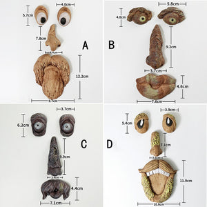 Tree Bark Face Halloween Outdoor Garden Statue Ghost Face Sculpture Decor Horror Tree Demon Decoration Haunted House acacuss