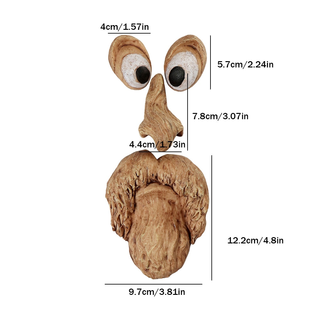 Tree Bark Face Halloween Outdoor Garden Statue Ghost Face Sculpture Decor Horror Tree Demon Decoration Haunted House acacuss