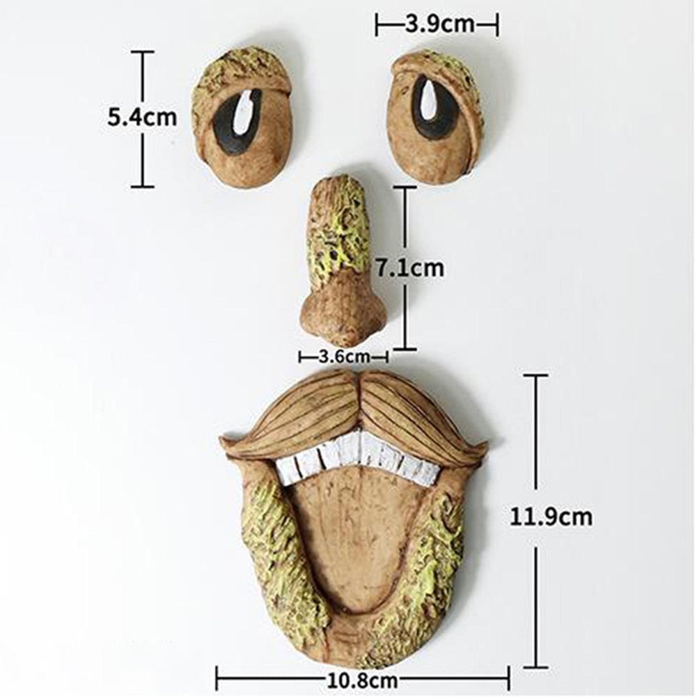 Tree Bark Face Halloween Outdoor Garden Statue Ghost Face Sculpture Decor Horror Tree Demon Decoration Haunted House acacuss